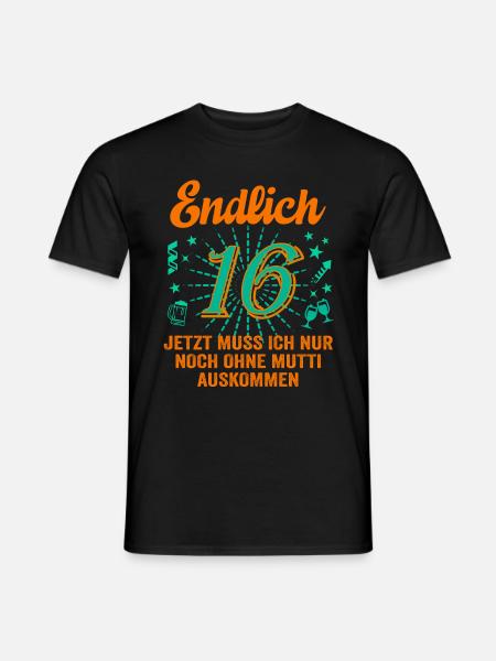16 Geburtstag Junge Geschenk lustig 16. Ehrentag - Männer T-Shirt - Schwarz