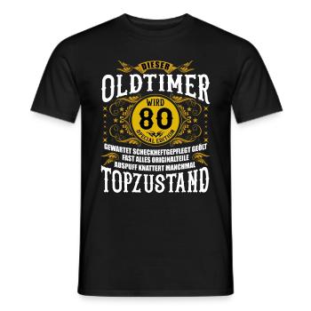 80 Geburtstag 80. Jubiläum 80 Ehrentag Geschenk - Männer T-Shirt - Schwarz - Vorne - AI Model Male 178 light (178cm)