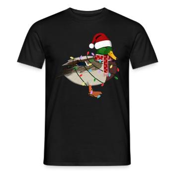 Duck String Light Christmas Bird Cap - Men's T-Shirt - black - Front - AI Model Male 178 light (178cm)