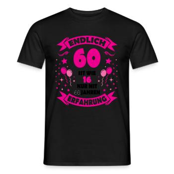 60. Geburtstag Mann 60.Ehrentag 60. Jubiläum Fun - Männer T-Shirt - Schwarz - Vorne - AI Model Male 178 light (178cm)