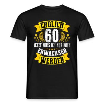 60. Geburtstag Mann 60.Ehrentag 60. Jubiläum Fun - Männer T-Shirt - Schwarz - Vorne - AI Model Male 178 light (178cm)