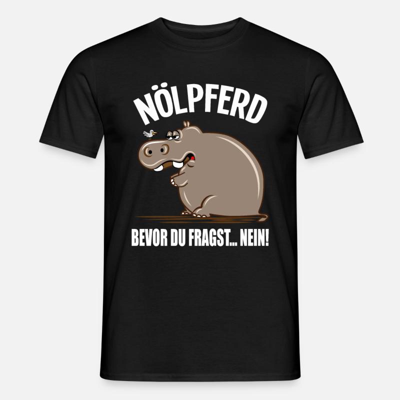 Lustige Sprüche Geschenke Nilpferd Nölpferd - Männer T-Shirt - Schwarz
