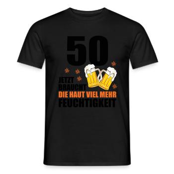 50 Geburtstag 50. Jubiläum 50 Ehrentag Bier Humor - Männer T-Shirt - Schwarz - Vorne - AI Model Male 178 light (178cm)