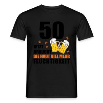 50 Geburtstag 50. Jubiläum 50 Ehrentag Bier Humor - Männer T-Shirt - Schwarz - Vorne - AI Model Male 178 light (178cm)