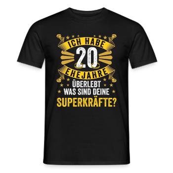 Hochzeitsgeschenke Partneroutfit 20. Hochzeitstag - Männer T-Shirt - Schwarz - Vorne - AI Model Male 178 light (178cm)