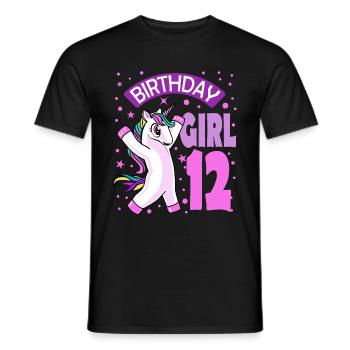12. Geburtstag Mädchen Geschenk 12 Jahre - Männer T-Shirt - Schwarz - Vorne - AI Model Male 178 light (178cm)