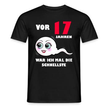 17 Geburtstag 17. Jubiläum 17. Ehrentag Geschenk - Männer T-Shirt - Schwarz - Vorne - AI Model Male 178 light (178cm)