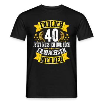 40. Geburtstag Mann 40.Ehrentag 40. Jubiläum Fun - Männer T-Shirt - Schwarz - Vorne - AI Model Male 178 light (178cm)