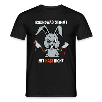 Halloween 2021 Monster verrückter Hase Sarkasmus - Männer T-Shirt - Schwarz - Vorne - AI Model Male 178 light (178cm)