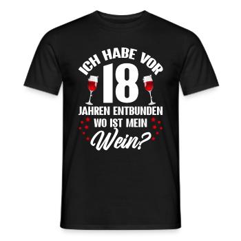 Outfit für Mama zum 18. Geburtstag Tochter Sohn - Männer T-Shirt - Schwarz - Vorne - AI Model Male 178 light (178cm)