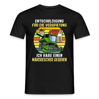 Entschuldigung das ich zu spät bin Mähdrescher - Männer T-Shirt - Schwarz - Vorne - AI Model Male 178 light (178cm)