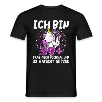 40. Geburtstag Einhorn 40 Jahre 40. Jubiläum Fun - Männer T-Shirt - Schwarz - Vorne - AI Model Male 178 light (178cm)