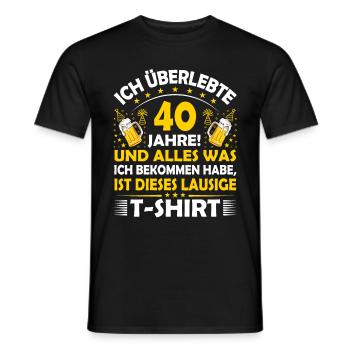 40. Geburtstag lustig 40.Ehrentag 40. Jubiläum Fun - Männer T-Shirt - Schwarz - Vorne - AI Model Male 178 light (178cm)