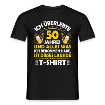 50. Geburtstag lustig 50.Ehrentag 50. Jubiläum Fun - Männer T-Shirt - Schwarz - Vorne - AI Model Male 178 light (178cm)