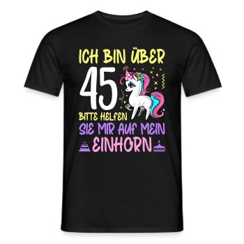 45. Geburtstag Frauen Geschenk lustig 45. Ehrentag - Männer T-Shirt - Schwarz - Vorne - AI Model Male 178 light (178cm)