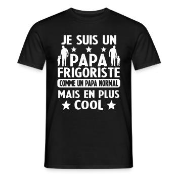 Je suis un Papa Frigoriste Comme un Papa normal - T-shirt homme - noir - Devant - AI Model Male 178 light (178cm)