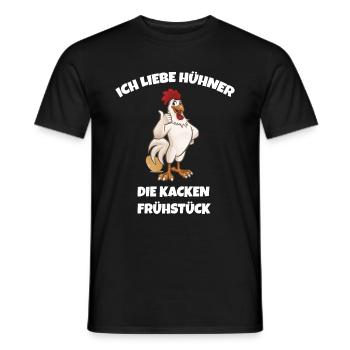 Ich liebe Hühner, die kacken Frühstück - Männer T-Shirt - Schwarz - Vorne - AI Model Male 178 light (178cm)