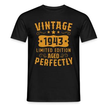 Vintage 1943 Limited Edition Aged Perfectly - Men's T-Shirt - black - Front - AI Model Male 178 light (178cm)