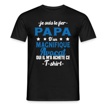 Papa d'un magnifique Avocat Humour Cadeau - T-shirt homme - noir - Devant - AI Model Male 178 light (178cm)