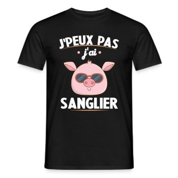 Je Peux Pas J'ai Sanglier Cadeau Chasseur - T-shirt homme - noir - Devant - AI Model Male 178 light (178cm)