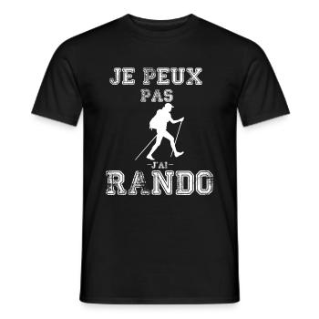 je peux pas j'ai rando montagne - T-shirt homme - noir - Devant - AI Model Male 178 light (178cm)