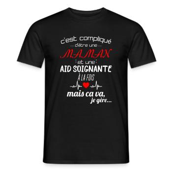 pas parfaite aide-soignante;cadeau aide soignante - T-shirt homme - noir - Devant - AI Model Male 178 light (178cm)