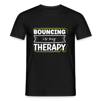 Hüpfen ist meine Therapie Trampolinspringen Outdoor Indoor - Männer T-Shirt - Schwarz - Vorne - AI Model Male 178 light (178cm)