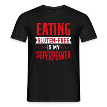 Manger sans gluten est mon superpuissance Allergie au gluten - T-shirt homme - noir - Devant - AI Model Male 178 light (178cm)
