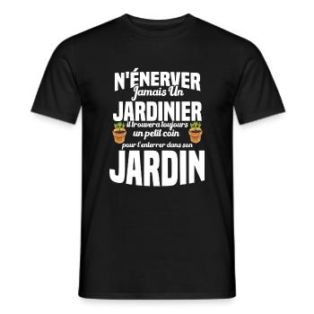 N'énerver Jamais Un Jardinier Cadeau Jardin Drôle - T-shirt homme - noir - Devant - AI Model Male 178 light (178cm)