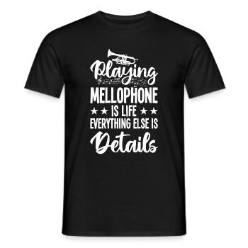 Mellophoniste Fanfare d’instruments de cuivres - T-shirt homme - noir - Devant - AI Model Male 178 light (178cm)