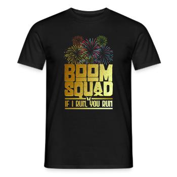 Big Boom Squad Feux d’artifice Réveillon du Nouvel An Fête du Nouvel An - T-shirt homme - noir - Devant - AI Model Male 178 light (178cm)