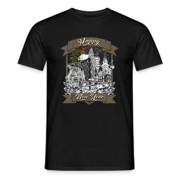 Happy New Year Dornbirn Vorarlberger Ländle City - Männer T-Shirt - Schwarz - Vorne - AI Model Male 178 light (178cm)
