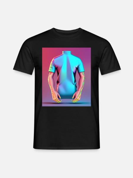 Ethereal Power: Holographic Muscles - Men's T-Shirt - black