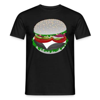 Burger-Style: Salad with a Bite - Men's T-Shirt - black - Front - AI Model Male 178 light (178cm)
