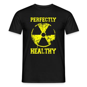 Vollkommen gesundes radioaktives Symbol Sarkastische Pistole - Männer T-Shirt - Schwarz - Vorne - AI Model Male 178 light (178cm)