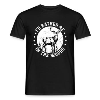 I'd Rather Be in the Woods Deer Hunting Outdoo - Men's T-Shirt - black - Front - AI Model Male 178 light (178cm)