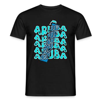 Aruba Ocean Vibes Design with Sea Turtles - Men's T-Shirt - black - Front - AI Model Male 178 light (178cm)