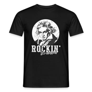 Ludwig Van Beethoven Vintage Rockin' Die Klassiker - Männer T-Shirt - Schwarz - Vorne - AI Model Male 178 light (178cm)