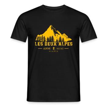 Station de ski Les Deux Alpes Alpes Souvenir - T-shirt homme - noir - Devant - AI Model Male 178 light (178cm)