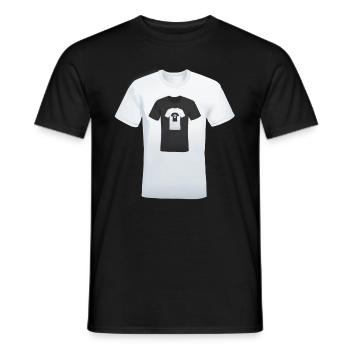 Chemise sur t-shirt | Illusion | Illusion d'optique - T-shirt homme - noir - Devant - AI Model Male 178 light (178cm)