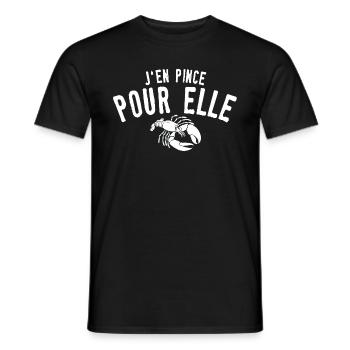 J en pince pour elle - T-shirt homme - noir - Devant - AI Model Male 178 light (178cm)