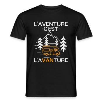 L'aventure c'est l'avanture - T-shirt homme - noir - Devant - AI Model Male 178 light (178cm)