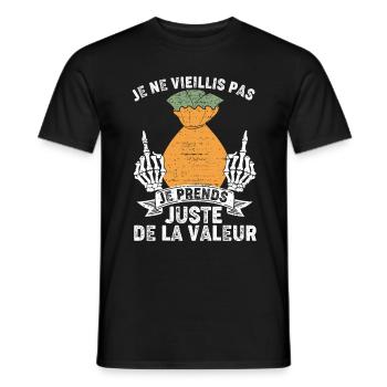 Je Ne Vieillis Pas Je Prends Juste de La Valeur - T-shirt homme - noir - Devant - AI Model Male 178 light (178cm)