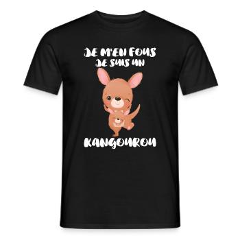Humour Kangourou Je M en Fous Je Suis Un Kangourou - T-shirt homme - noir - Devant - AI Model Male 178 light (178cm)
