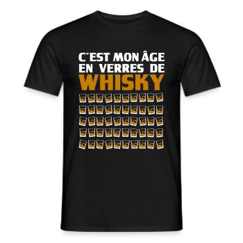 Humour Whisky Age Verre 50 ans - T-shirt homme - noir - Devant - AI Model Male 178 light (178cm)