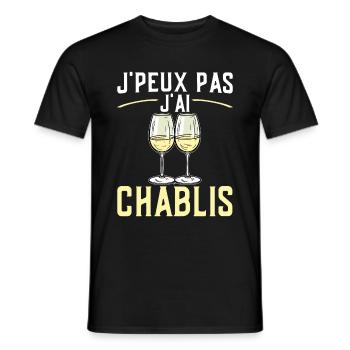 J'peux Pas J'ai Chablis - T-shirt homme - noir - Devant - AI Model Male 178 light (178cm)