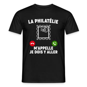 Humour Philatélie Timbre Poste - T-shirt homme - noir - Devant - AI Model Male 178 light (178cm)