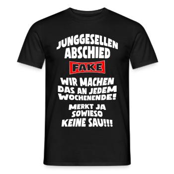 Junggesellenabschied Fake JGA Fake - Männer T-Shirt - Schwarz - Vorne - AI Model Male 178 light (178cm)