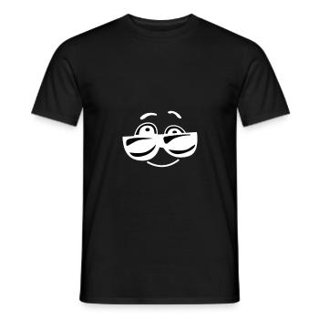 Smiley mit Sonnenbrille - Männer T-Shirt - Schwarz - Vorne - AI Model Male 178 light (178cm)
