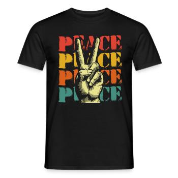Paix Paix Mouvement pour la paix - T-shirt homme - noir - Devant - AI Model Male 178 light (178cm)